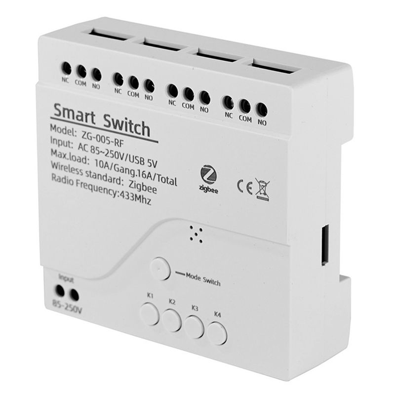 Smart Relay Tuya - [NEWA08R】 4 Channels Tuya Zigbee Smart