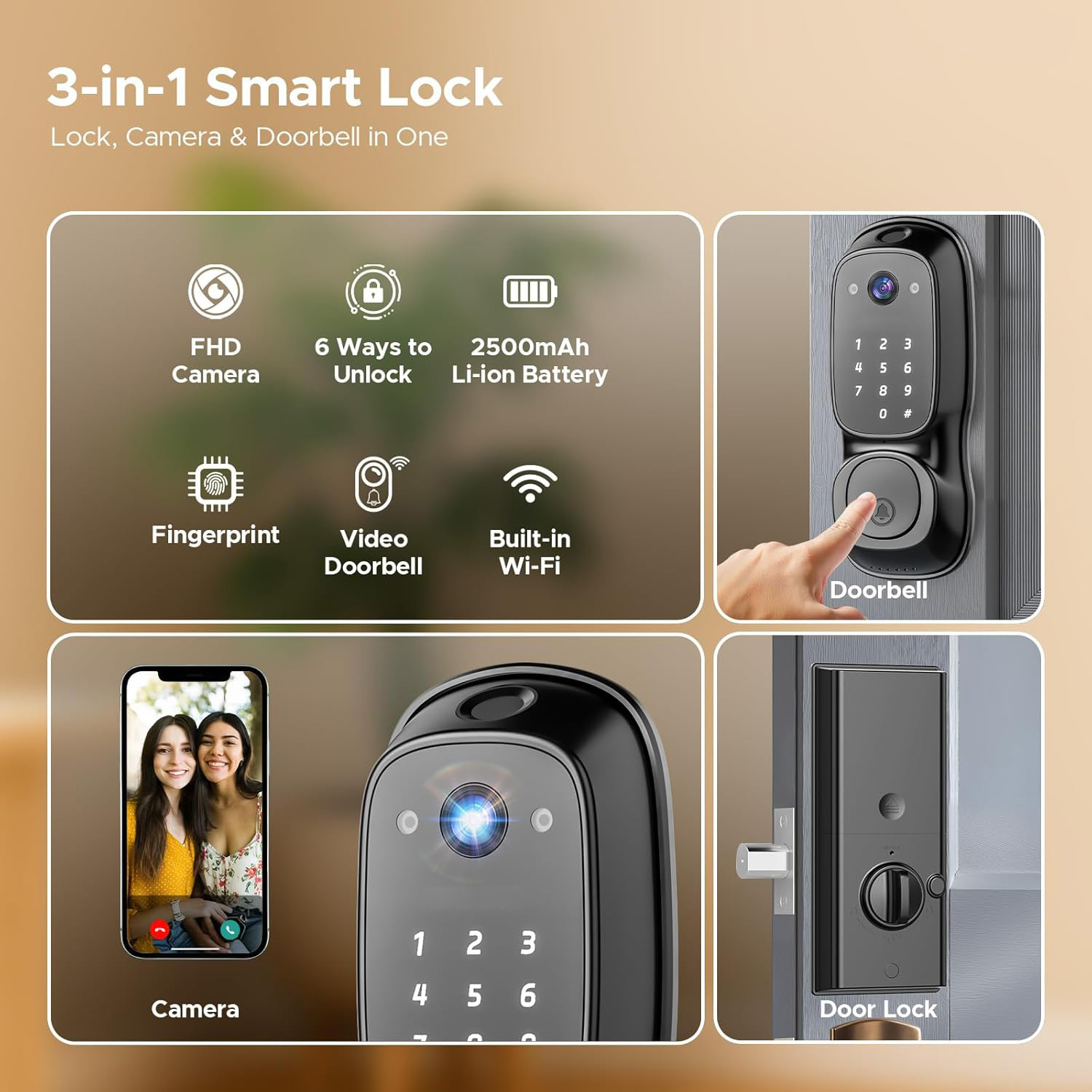 Tuya Wifi Smart Door Lock ‎Cam - огляд і ціна Tuya Smart