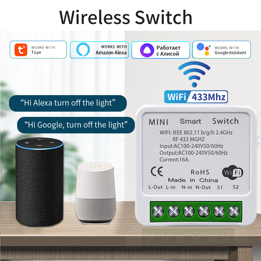 16A 20A WiFi Smart Switch 2-Wa - огляд і ціна Smart Relay Tuya
