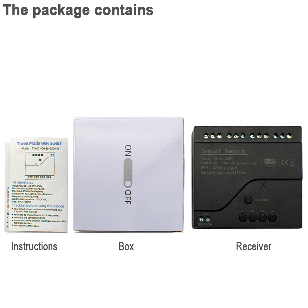 Tuya WIFI 4 Channel Smart Swit - огляд і ціна Tuya 4 Channel