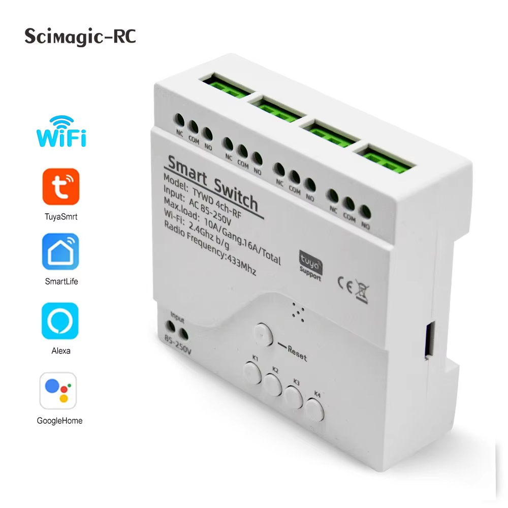 Smart Tuya Switch 4CH Relay Mo - огляд і ціна Tuya 4 Channel
