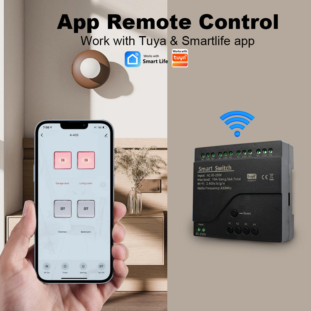 New 4CH Motor Smart Switch WIF - огляд і ціна Tuya 4 Channel