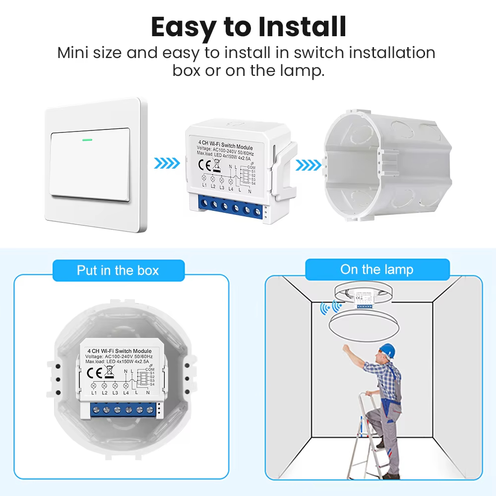 WSM16 Tuya WiFi Smart Switch M - огляд і ціна Tuya 4 Channel