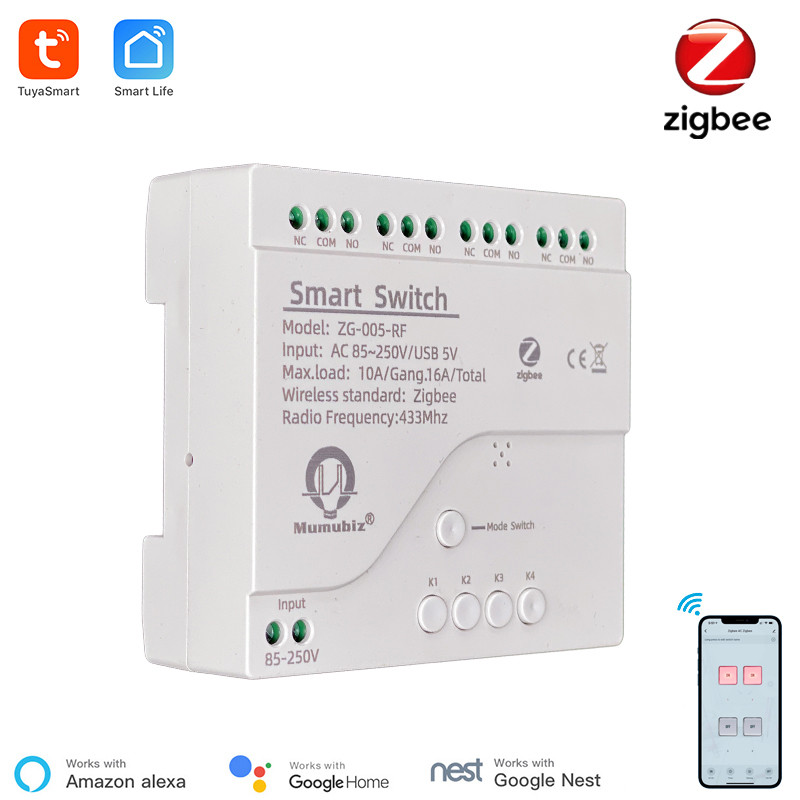 Tuya Smart Zigbee 220V Switch  - огляд і ціна Tuya 4 Channel