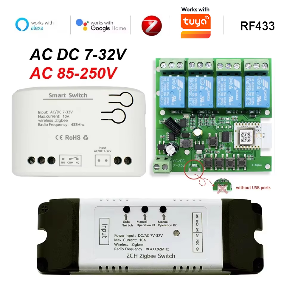 Dry Contact Smart Zigbee Switc - огляд і ціна Tuya 4 Channel