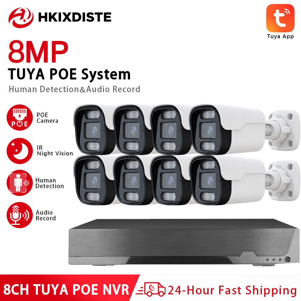 8MP 4K 8CH Tuya PoE Security C - огляд і ціна Tuya 4 Channel
