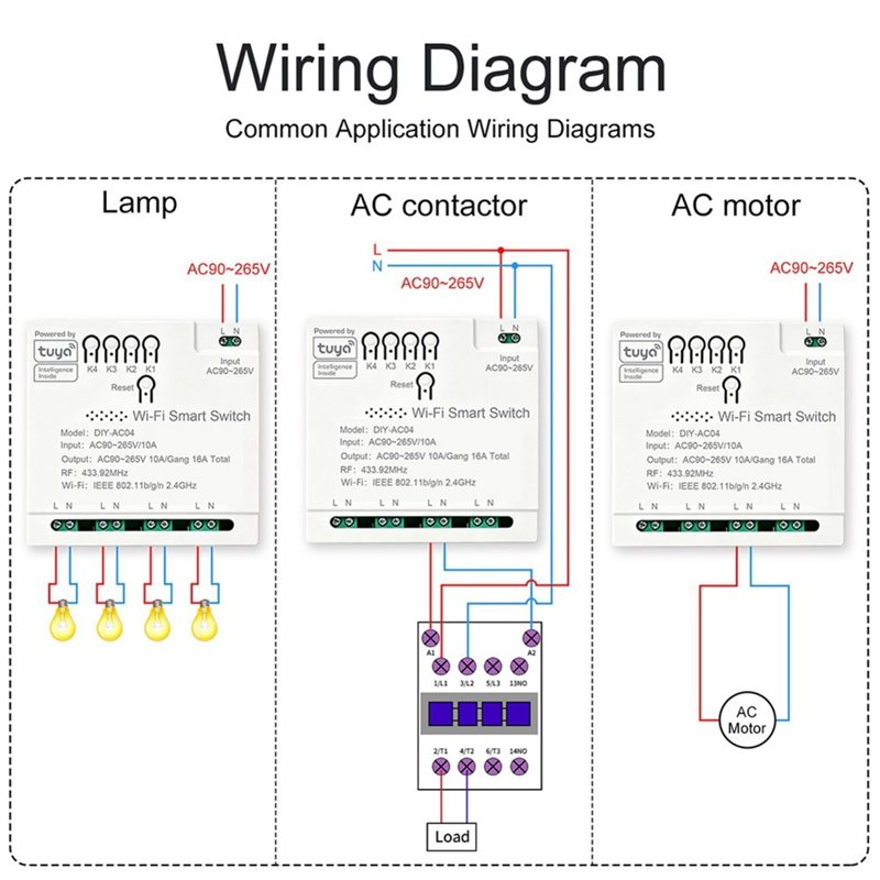 T24C Tuya Garage Door Wifi Rel - огляд і ціна Tuya 4 Channel